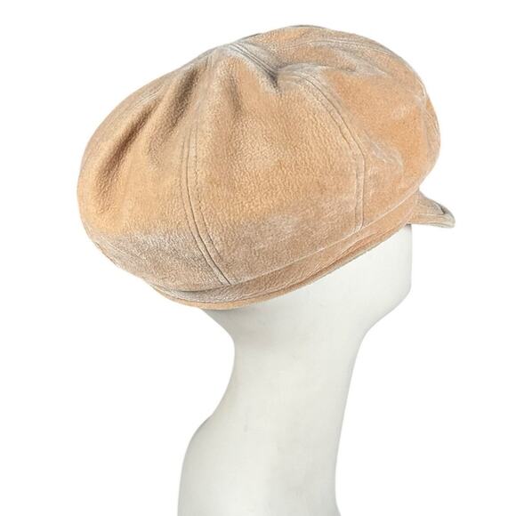 Villager Tan Faux Shearling Newsboy Cap Women’s One Size Vintage Y2K Style - Picture 5 of 11